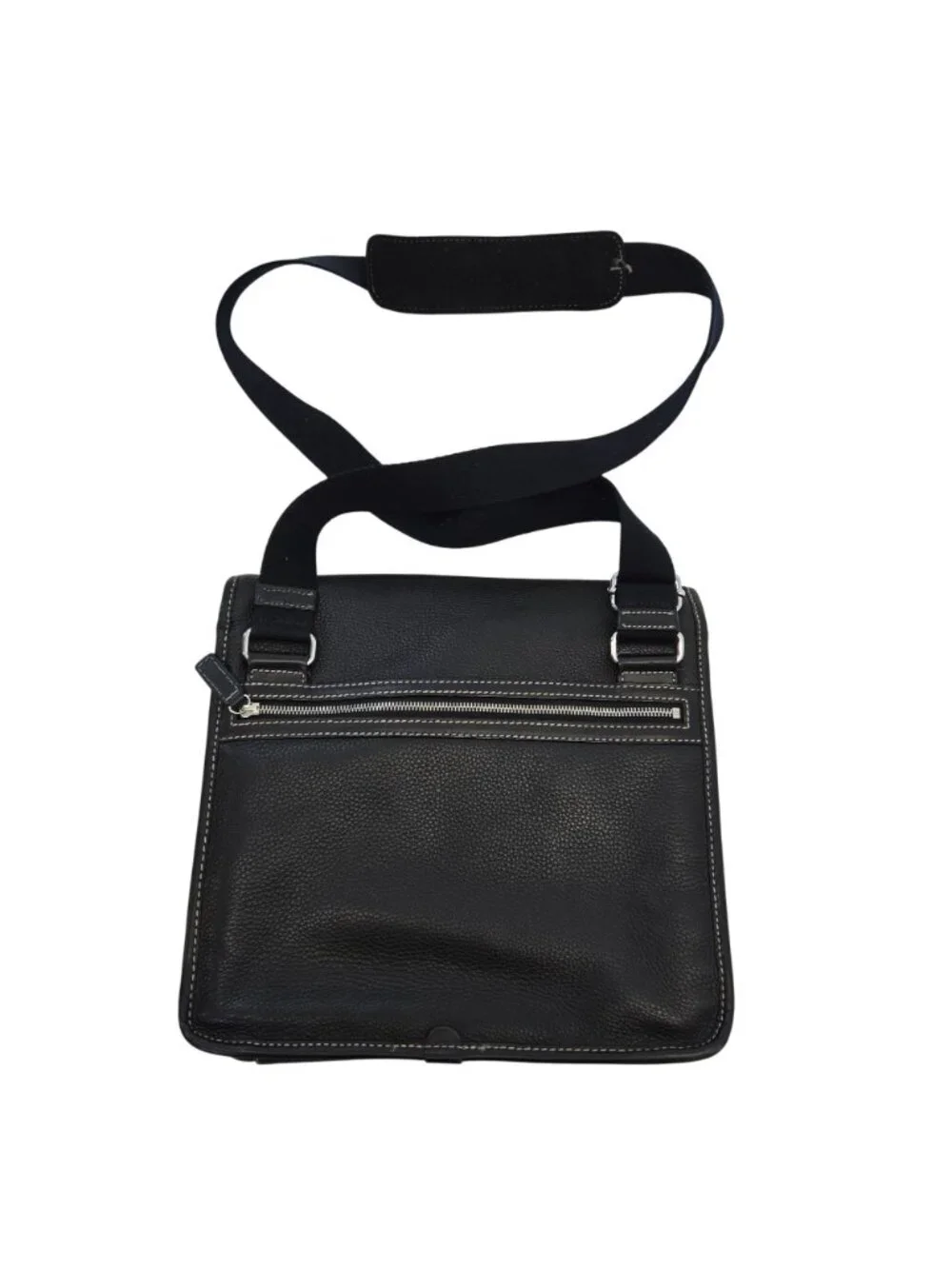 Brooks Brothers Pebble Leather Laptop Messenger Bag